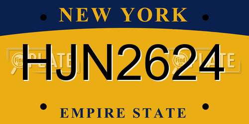 HJN2624 New York License Plate