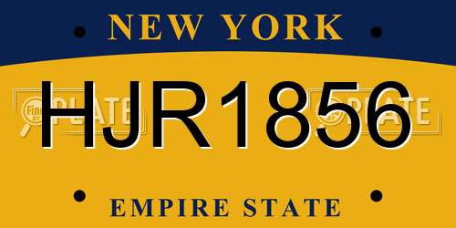 HJR1856 New York License Plate