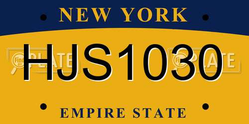 HJS1030 New York License Plate