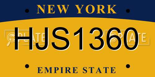 HJS1360 New York License Plate