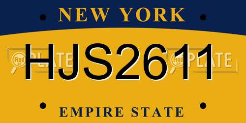 HJS2611 New York License Plate