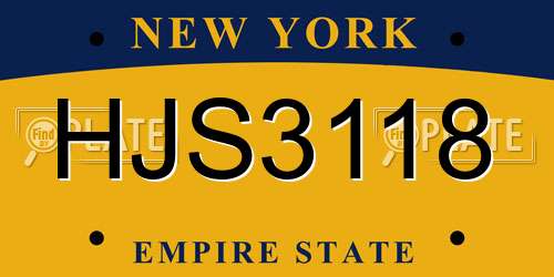 HJS3118 New York License Plate