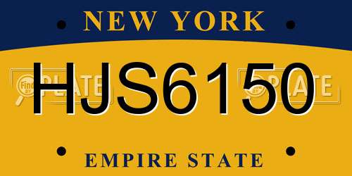 HJS6150 New York License Plate