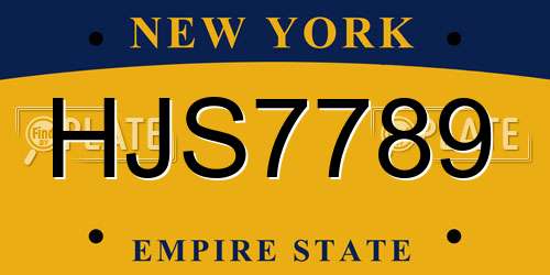 HJS7789 New York License Plate
