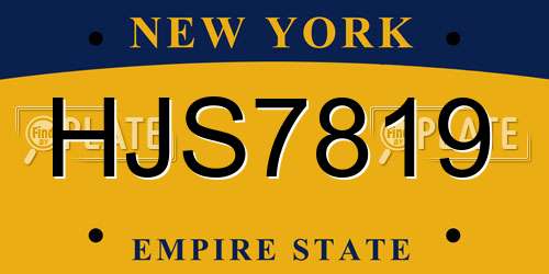 HJS7819 New York License Plate