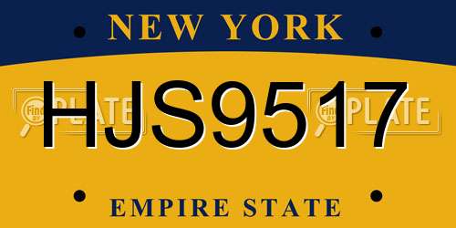 HJS9517 New York License Plate