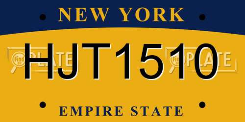 HJT1510 New York License Plate