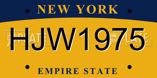 HJW1975 New York License Plate
