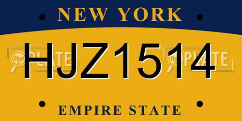 HJZ1514 New York License Plate