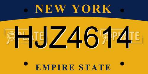 HJZ4614 New York License Plate