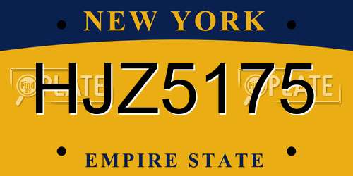HJZ5175 New York License Plate