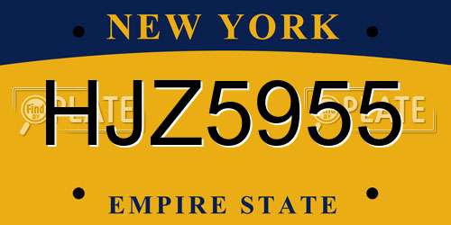 HJZ5955 New York License Plate