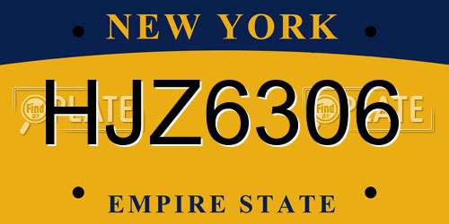 HJZ6306 New York License Plate