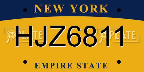 HJZ6811 New York License Plate