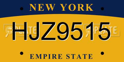 HJZ9515 New York License Plate