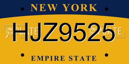 HJZ9525 New York License Plate