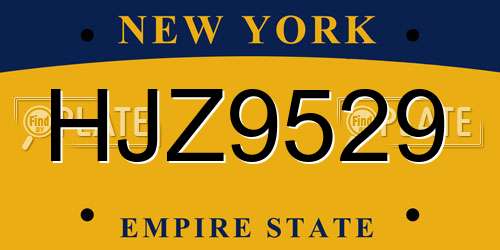 HJZ9529 New York License Plate