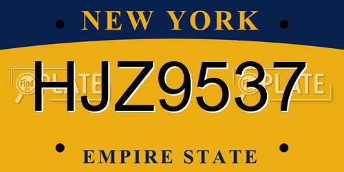 HJZ9537 New York License Plate