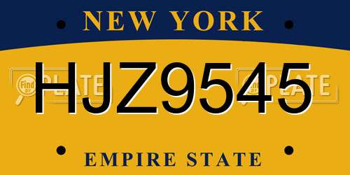 HJZ9545 New York License Plate