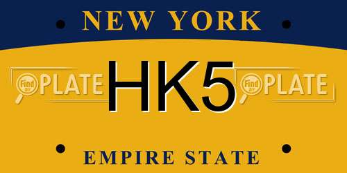 HK5 New York License Plate