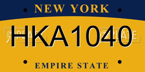 HKA1040 New York License Plate