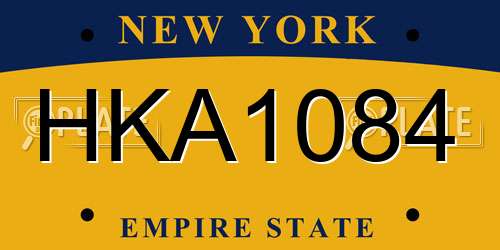 HKA1084 New York License Plate