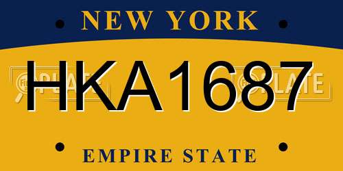 HKA1687 New York License Plate