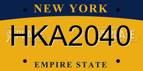HKA2040 New York License Plate