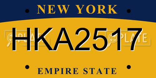 HKA2517 New York License Plate