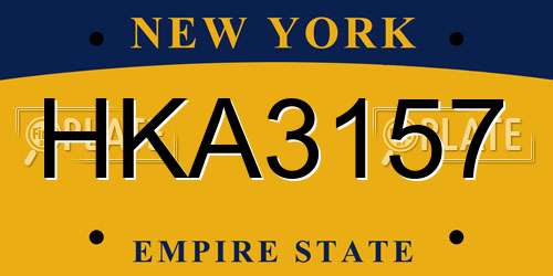 HKA3157 New York License Plate