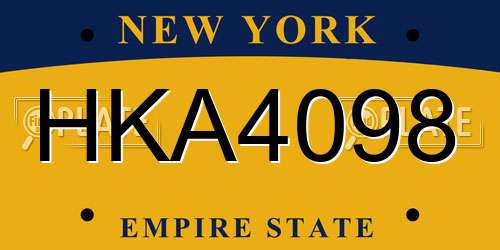 HKA4098 New York License Plate