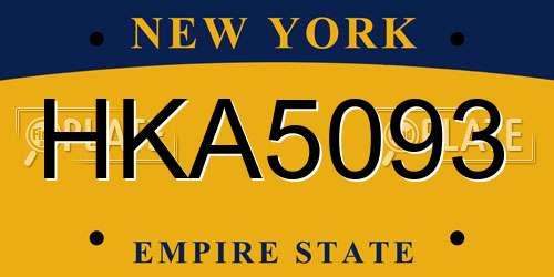 HKA5093 New York License Plate