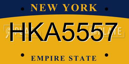 HKA5557 New York License Plate