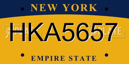 HKA5657 New York License Plate