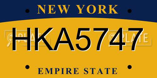 HKA5747 New York License Plate