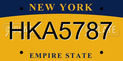 HKA5787 New York License Plate