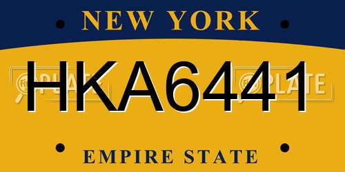 HKA6441 New York License Plate
