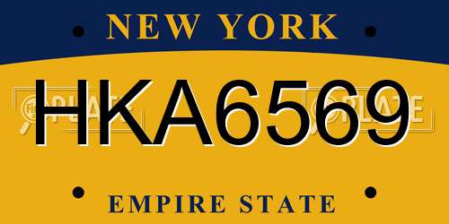 HKA6569 New York License Plate