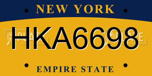 HKA6698 New York License Plate