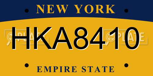 HKA8410 New York License Plate