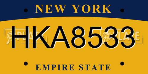 HKA8533 New York License Plate