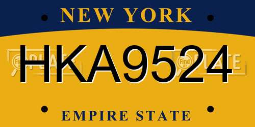 HKA9524 New York License Plate