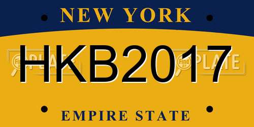 HKB2017 New York License Plate