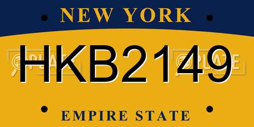 HKB2149 New York License Plate
