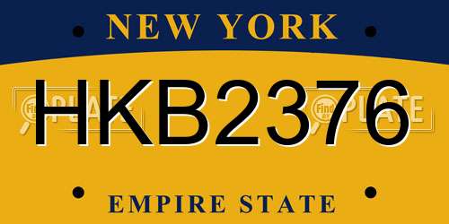 HKB2376 New York License Plate