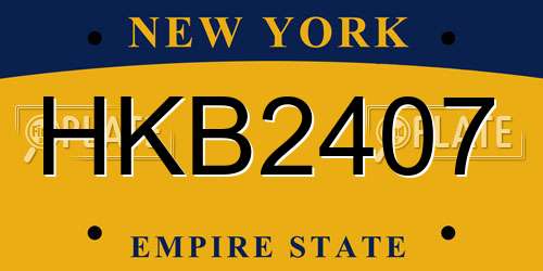 HKB2407 New York License Plate