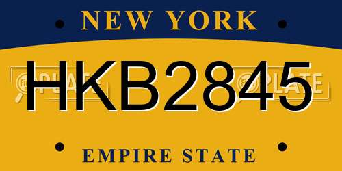 HKB2845 New York License Plate