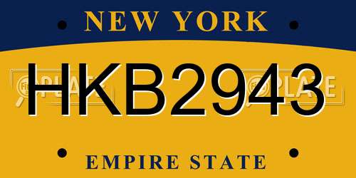 HKB2943 New York License Plate