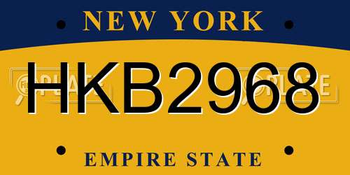 HKB2968 New York License Plate
