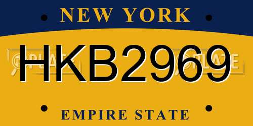 HKB2969 New York License Plate